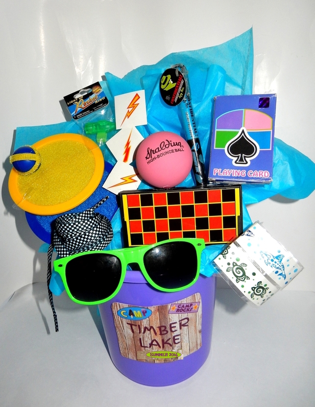 BOYS' BUCKET OF FUN: A CUSTOMIZED CAMP CARE PACKAGE